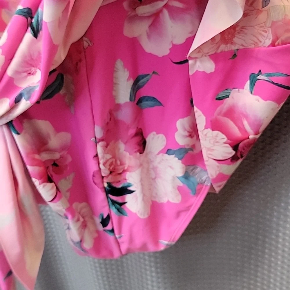 Torrid Size 1 Swim Dress Floral Side Tie - Picture 5 of 7